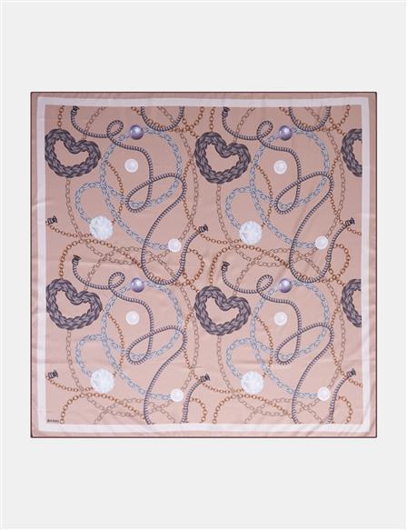 Heart Detail Scarf Beige