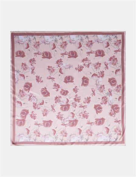 Mini Floral Pattern Scarf Dusty Rose