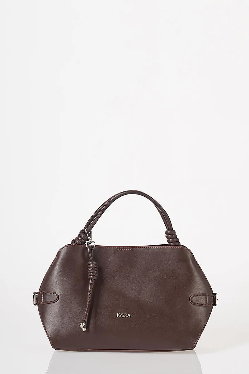 Knotted Detail Hobo Bag Dark Brown