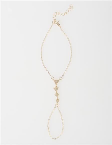 Triangle Stone Hand Chain Gold