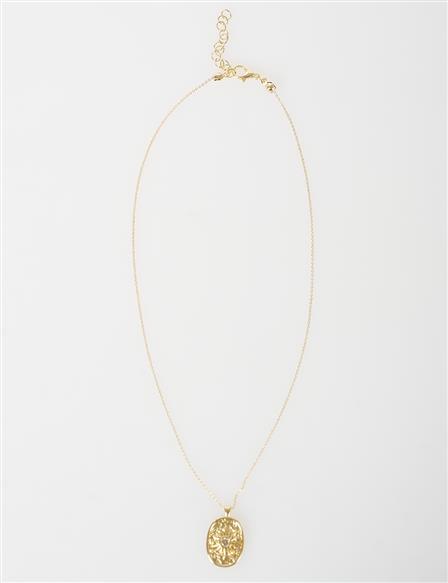 Sun Figure Vintage Necklace Gold
