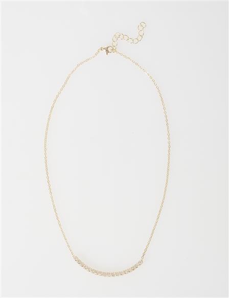 Shiny Stone Necklace Gold