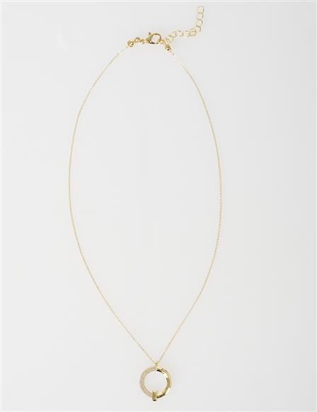 Circle Figure Necklace Gold