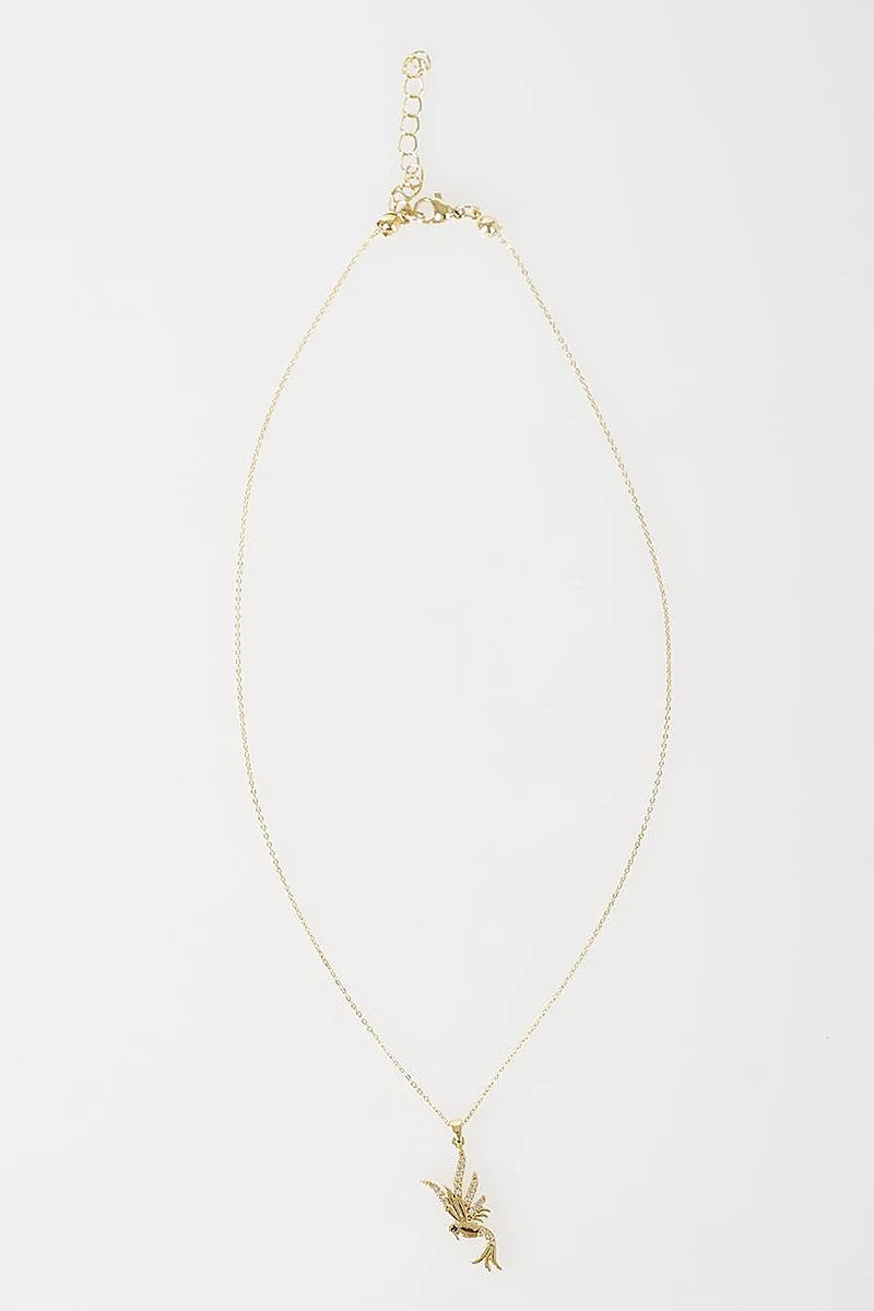 Phoenix Figure Necklace Gold