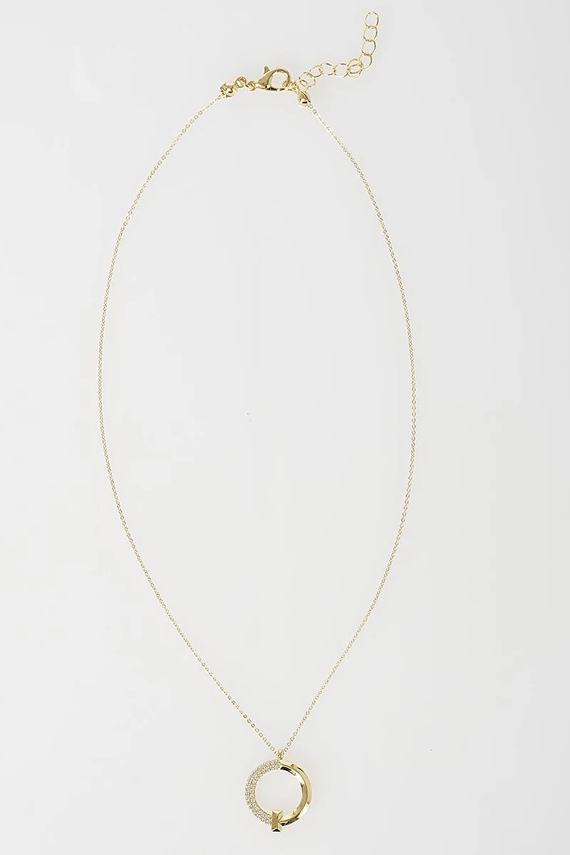 Circle Figure Necklace Gold