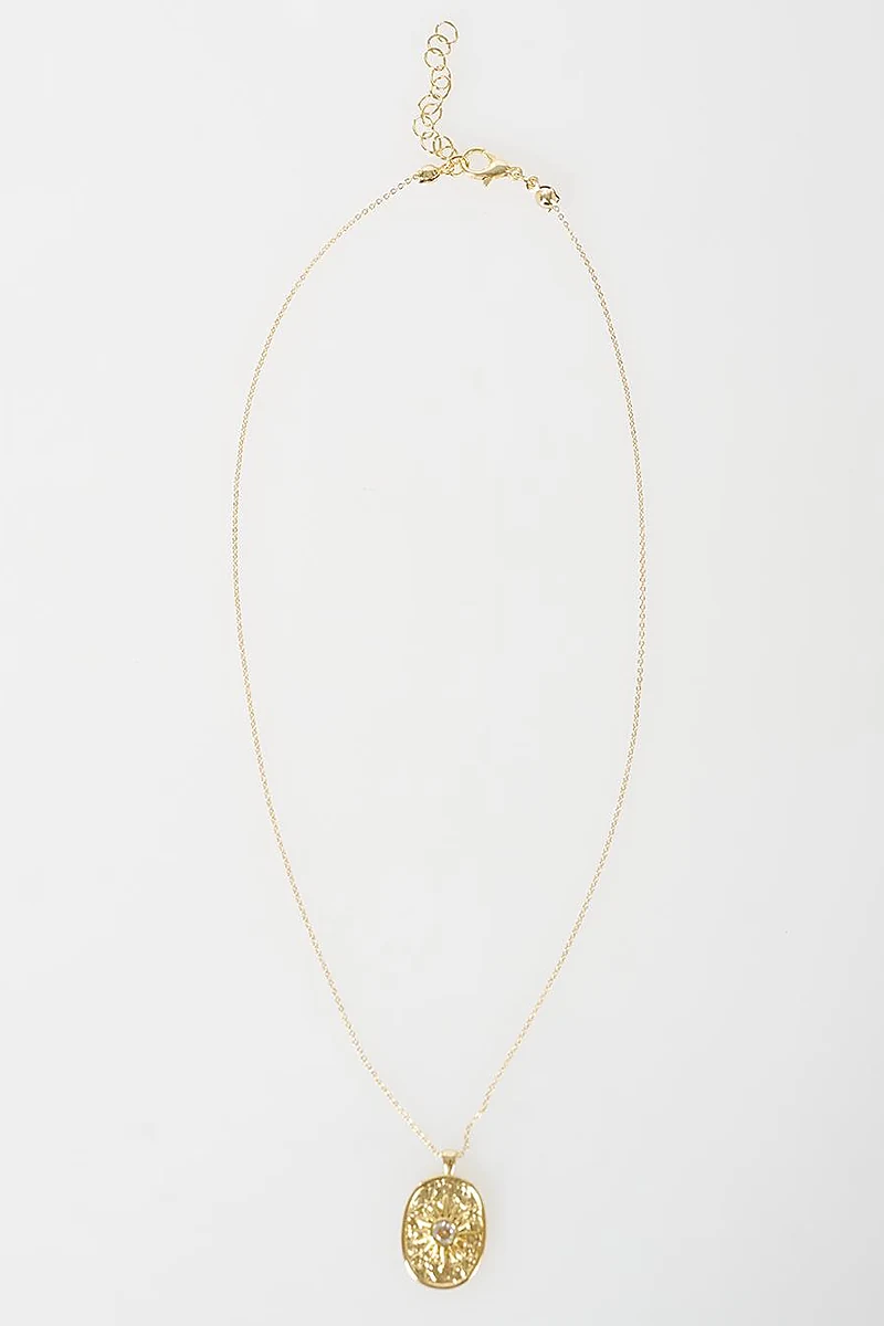 Sun Figure Vintage Necklace Gold