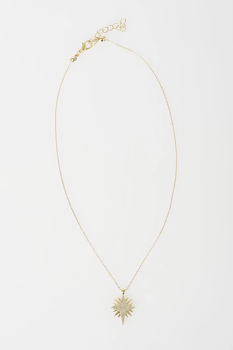 North Star Figure Necklace Gold