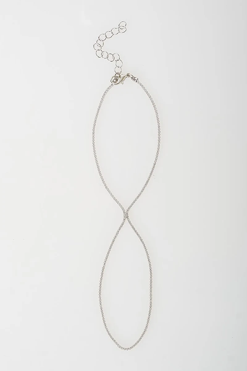Zircon Stone Hand Chain Silver