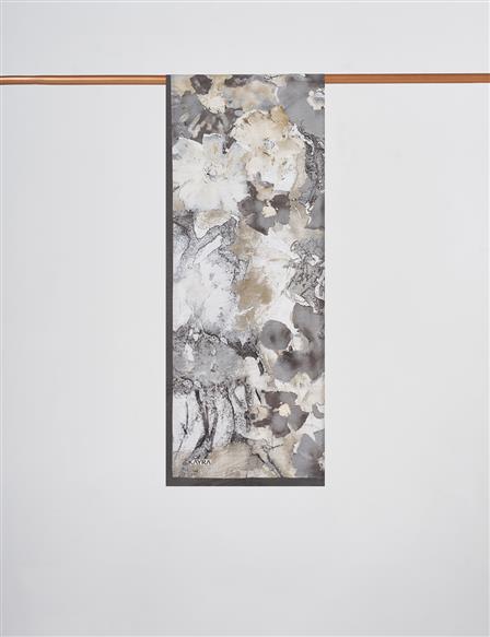 Watercolor Pattern Lyocell Shawl Smoke Grey