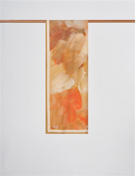 Abstract Pattern Lyocell Shawl Orange