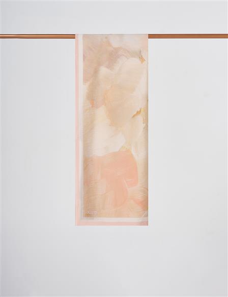 Abstract Pattern Lyocell Shawl Apricot