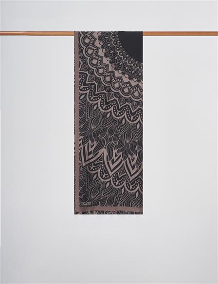 Mystic Patterned Lyocell Shawl Dark Mink