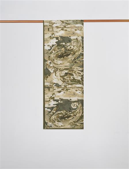 Brush Pattern Lyocell Shawl Olive Green