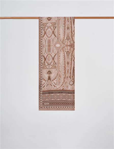 Ethnic Pattern Lyocell Shawl Dark Mink