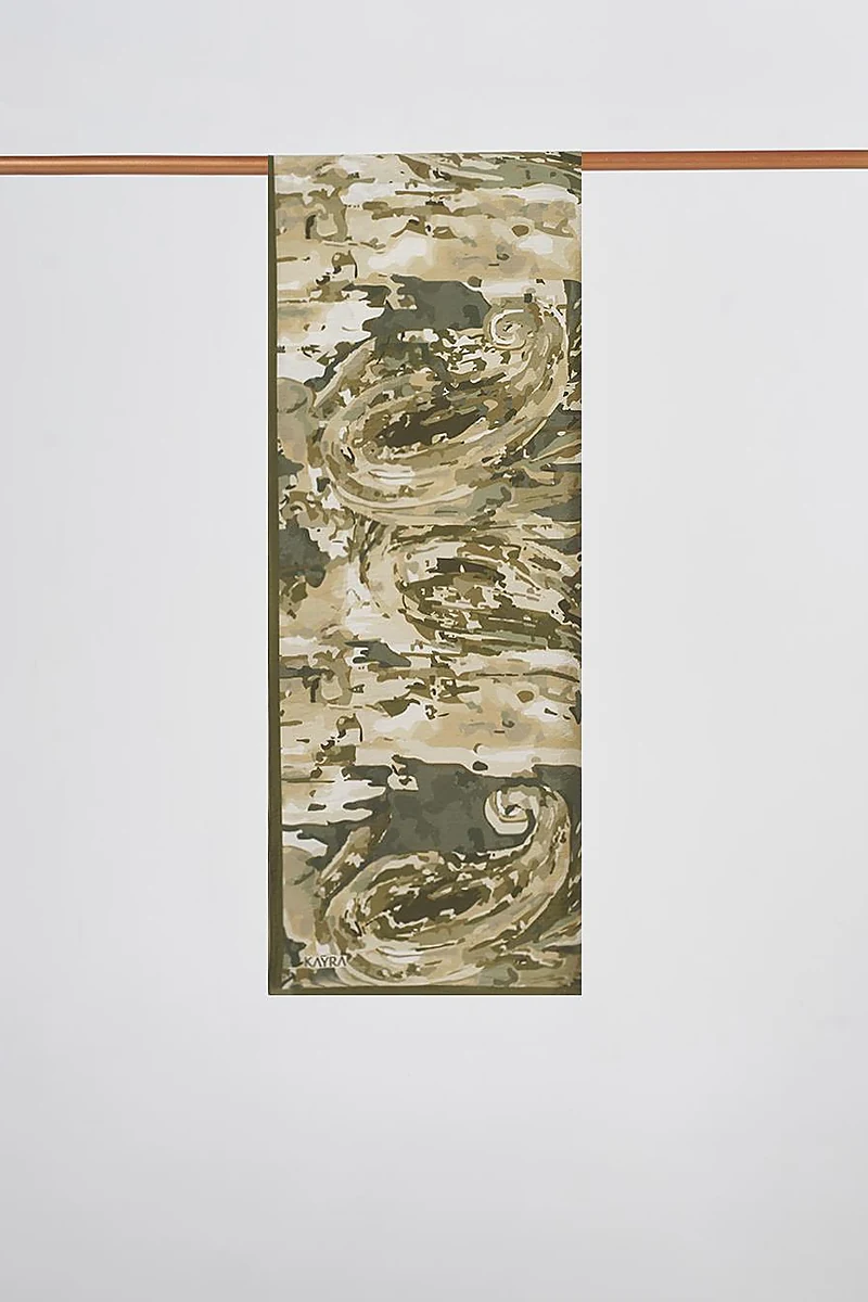 Brush Pattern Lyocell Shawl Olive Green