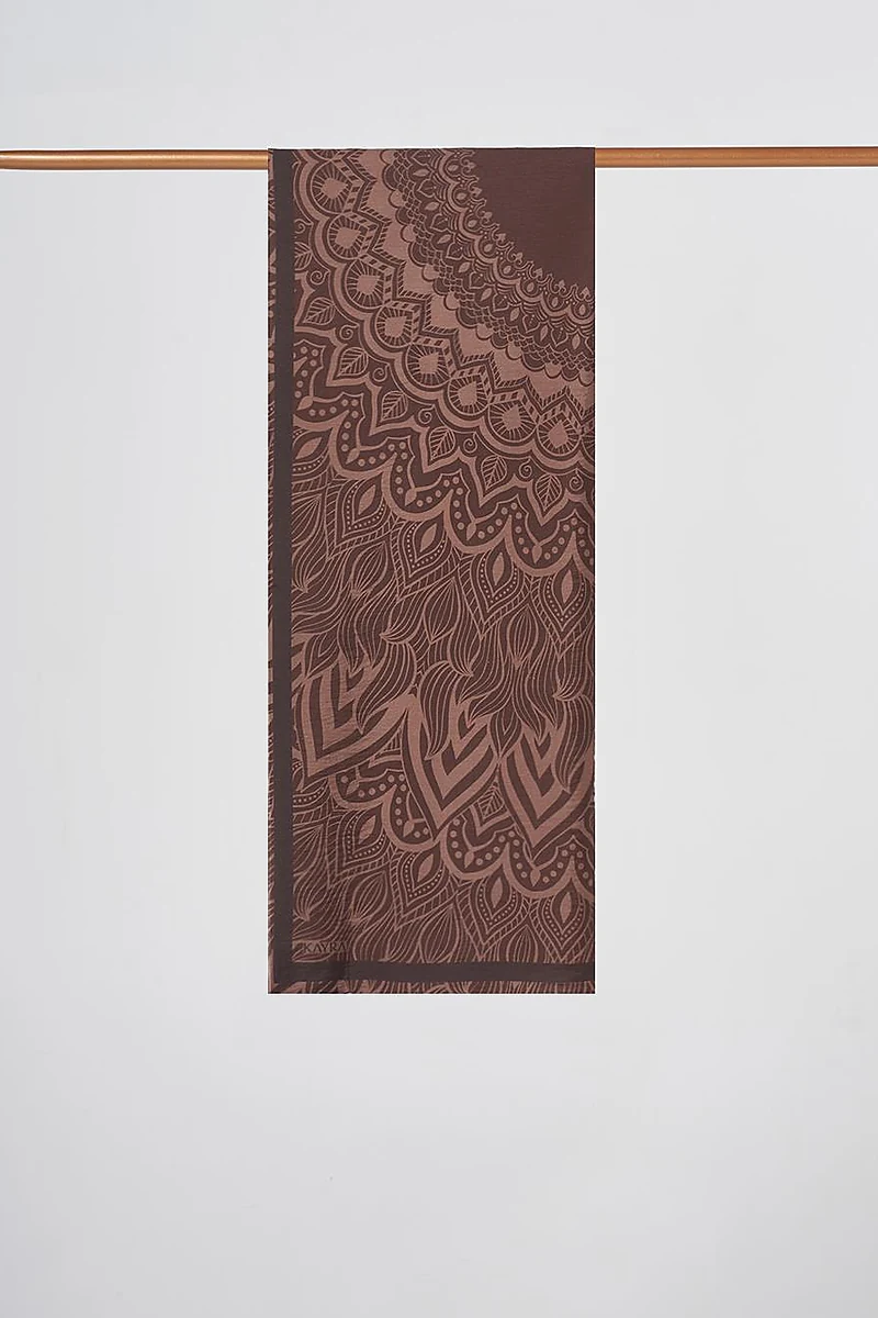 Mystic Patterned Lyocell Shawl Dark Brown
