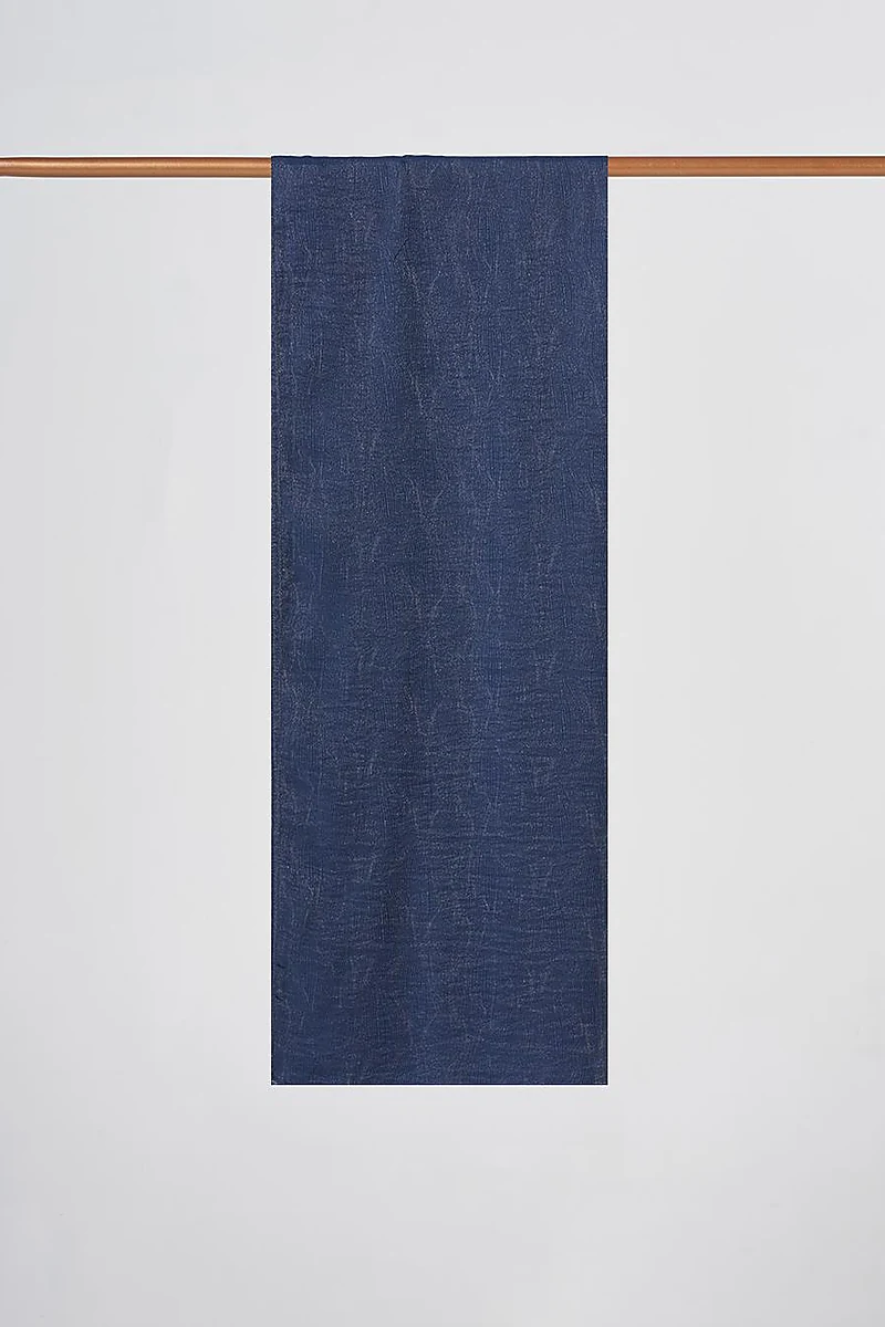 Glossy Striped Viscose Shawl Navy