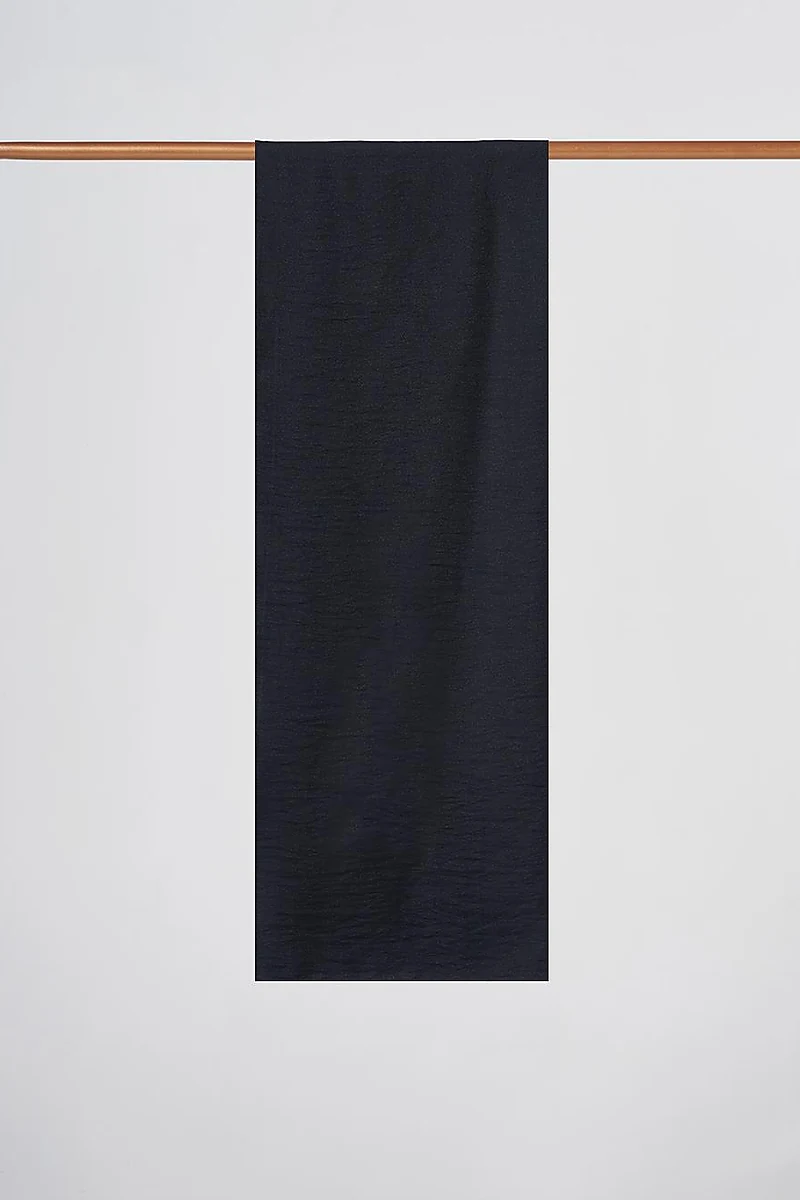 Glossy Striped Viscose Shawl Black
