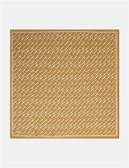 100% Lyocell Monogram Patterned Scarf Cinnamon