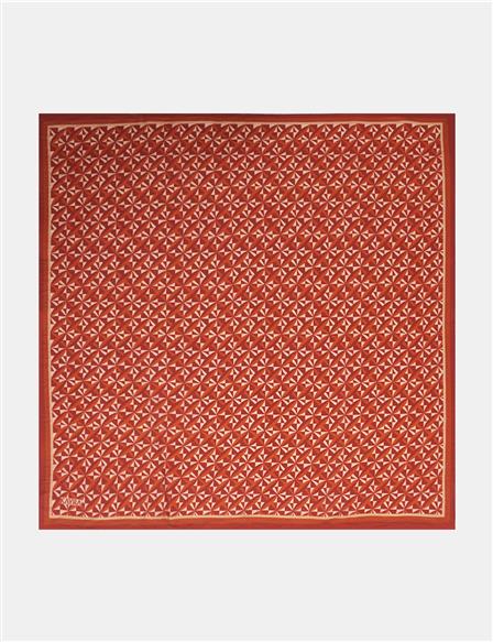 100% Lyocell Monogram Patterned Scarf Terracotta