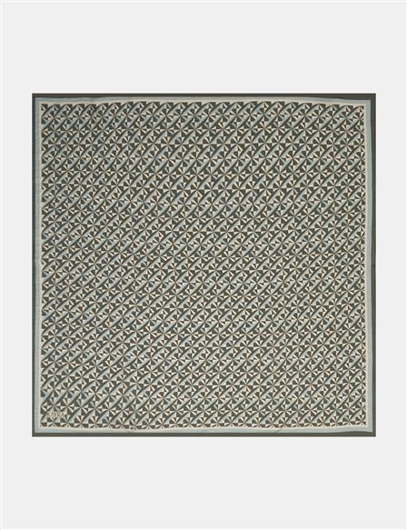 100% Lyocell Monogram Patterned Scarf Khaki
