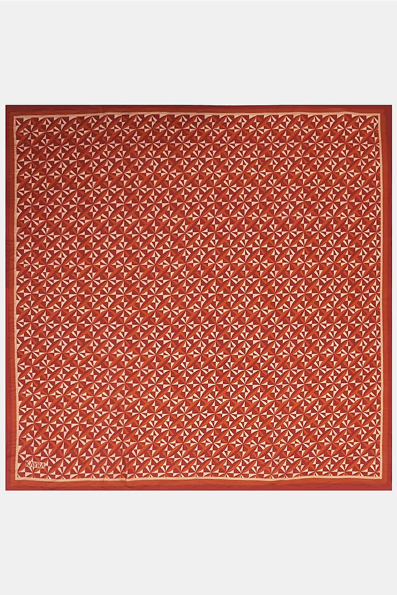 100% Lyocell Monogram Patterned Scarf Terracotta