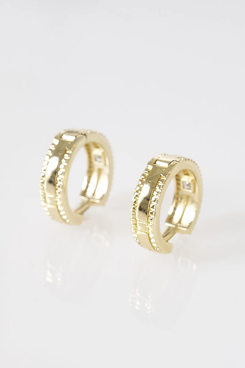 Mini Modern Earrings Gold