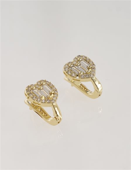 Heart-Shaped Earrings Gold