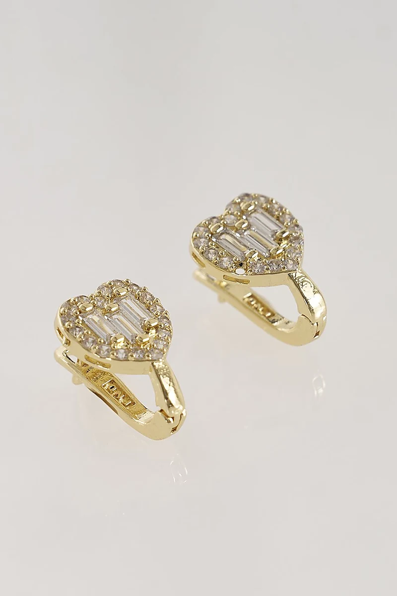 Heart-Shaped Earrings Gold