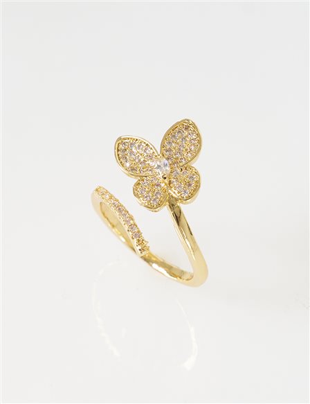 Flower Figure Ring Gold