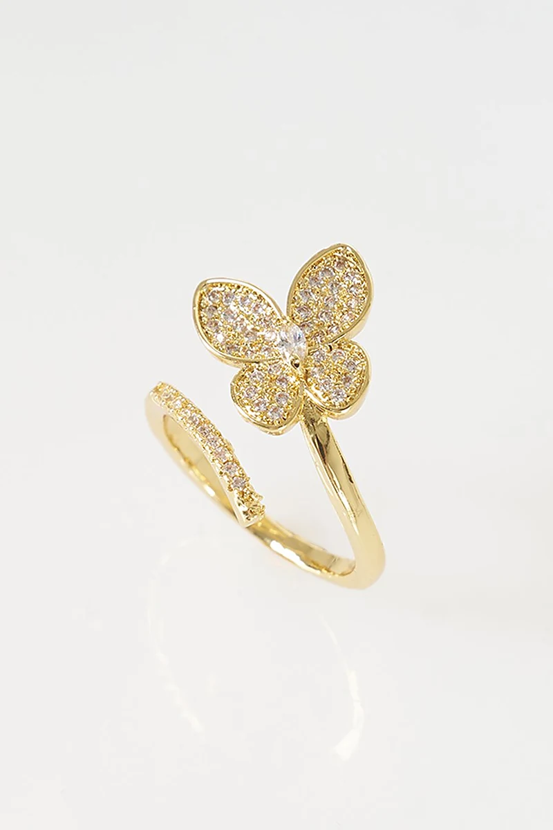 Flower Figure Ring Gold