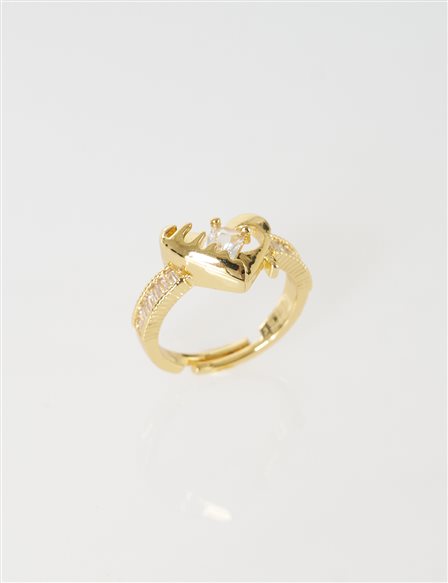Heart Figure Ring Gold
