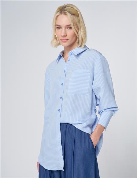 Ruffled Detail Modal Tunic - Dusty Smoke
