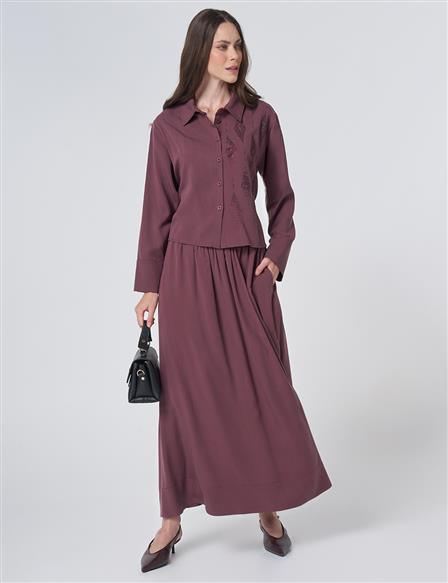 100% Lyocell Skirt Set - Cocoa Powder