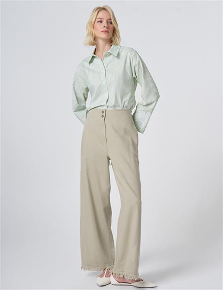 Fluid Denim Pants Moss Green