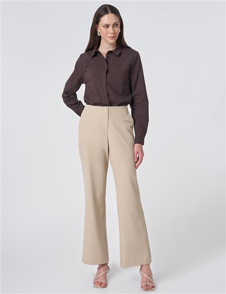 Basic Fabric Trousers - Stone