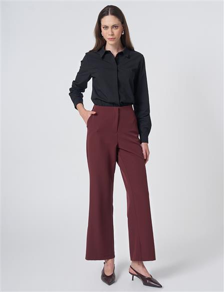 Basic Kumaş Pantolon Bordo