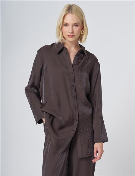 Hotfix Print Modal Two-Piece Set – Dark Brown
