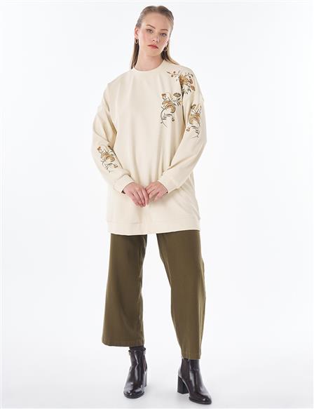 Embroidered Sweatshirt – Light Yellow