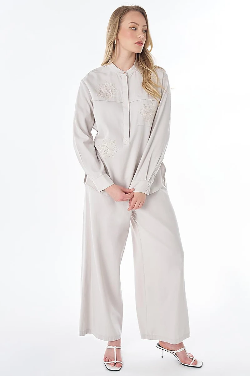 Hotfix Print Lyocell Set – Light Grey