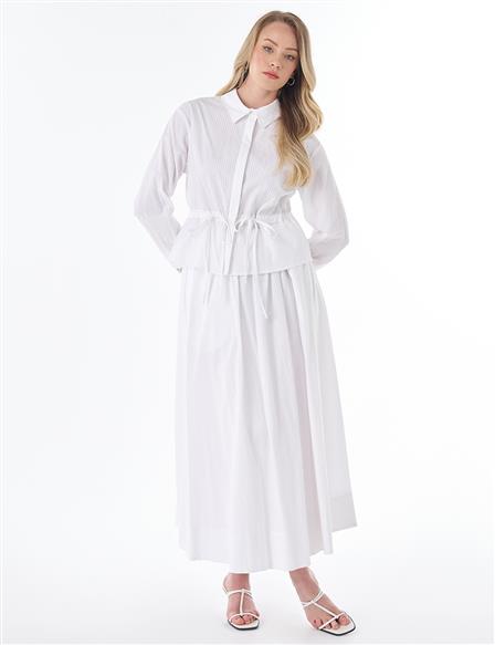 100% Cotton Skirt Set – Optical White