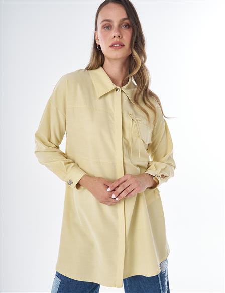 Bow Detail Modal Tunic – Lemon