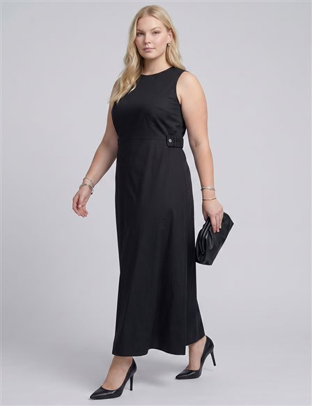 Waist Detail Dress – Black
