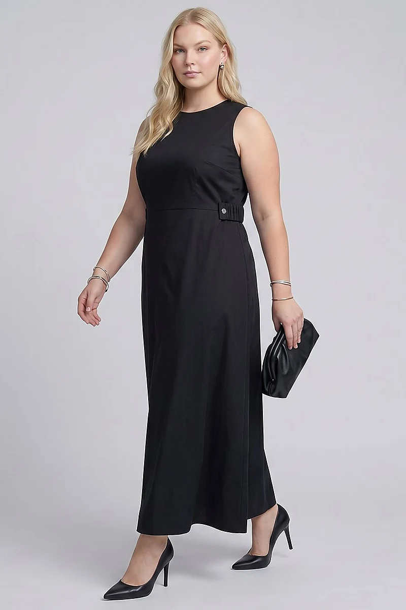 Waist Detail Dress – Black