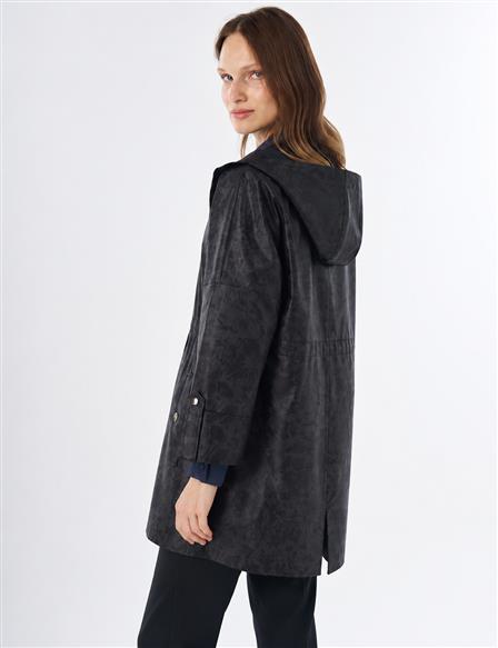 Wide Collar Jacket Black