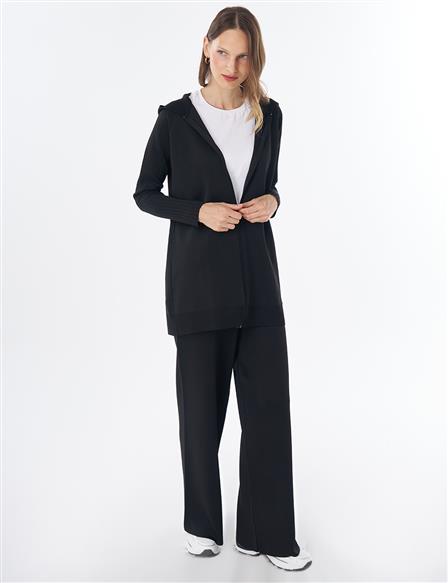 Hooded Knit Set – Black