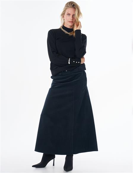 Basic Viscose Knit Sweater Black