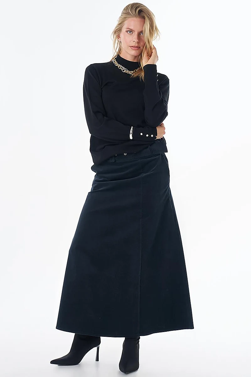 Basic Viscose Knit Sweater Black