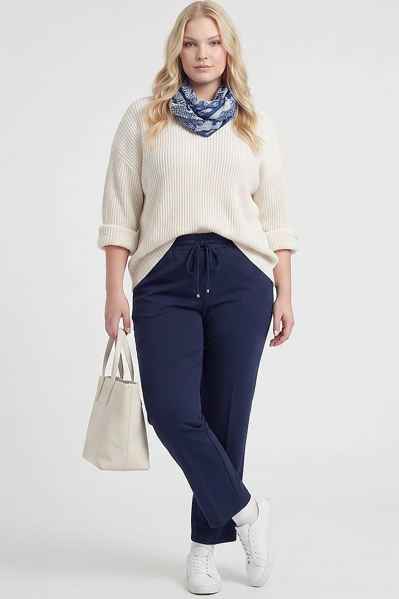 Rahat Kesim Rayon Pantolon Koyu Lacivert 