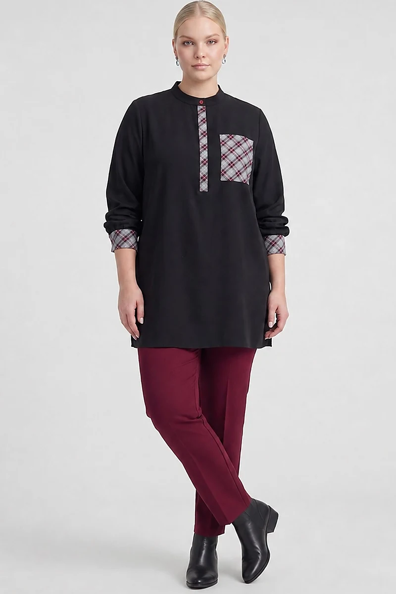 Mandarin Collar Blouse Black